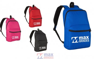 Mochila Escolar com Bolso Simples - Tam.: 40 x 26 x 20 cm.