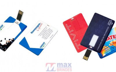 Pen Card de 4 GB ou 8 GB. Tam.: 8,3 x 5,2 cm.