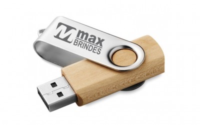 Pen Drive Eco Girador de 4 GB ou 8 GB.