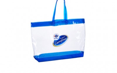 Sacola em PVC Cristal - Tam.: 36 x 37 x 7 cm.