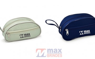 Necessaire Meia Lua com 2 compartimentos - Tam.: 21 x 10 x 7,5 cm.
